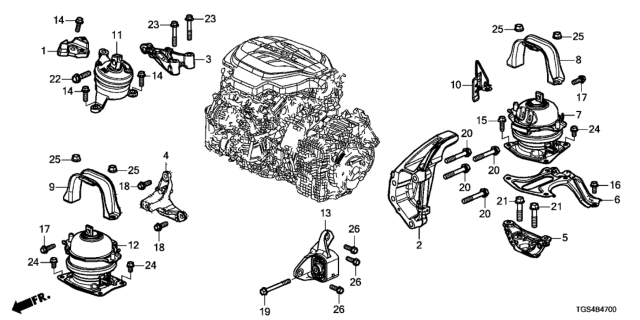 2021 Honda Passport Engine Mounts Diagram