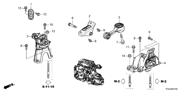 2021 Honda Civic Engine Mounts Diagram