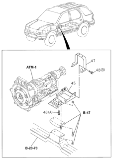 2002 Honda Passport 4 Door 2EX-L KA 4AT Propeller Shaft Guard Diagram
