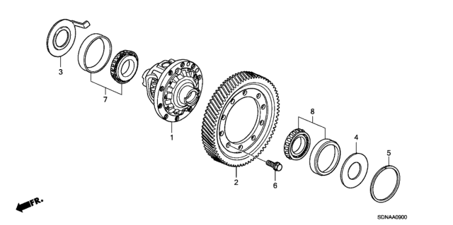 2007 Honda Accord AT Differential (L4) Diagram