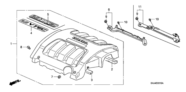 2010 Honda Odyssey Engine Cover Diagram