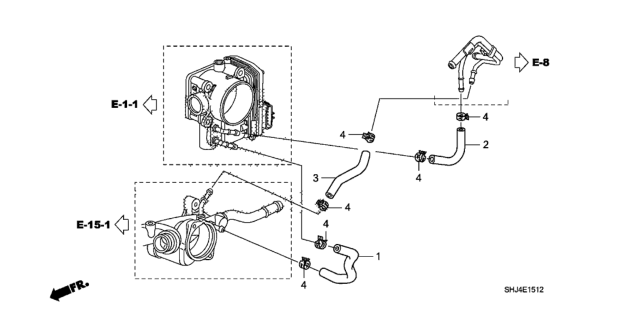 2008 Honda Odyssey 5 Door EXL-T (PAX) KA 5AT Water Hose Diagram