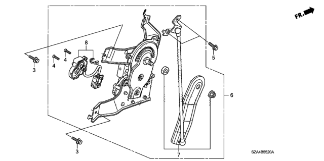 2012 Honda Pilot 5 Door TOURIN (2WD) KA 5AT Power Tailgate Motor Diagram