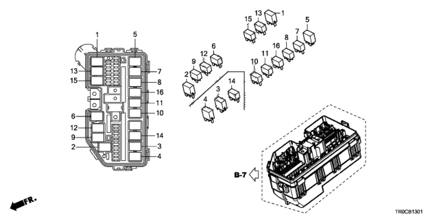 2015 Honda Civic Control Unit (Engine Room) Diagram 2