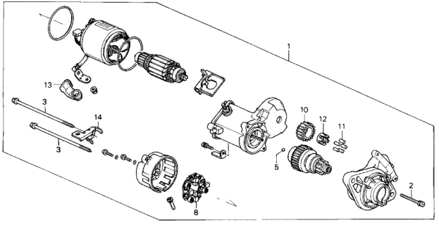 1995 Honda Del Sol Starter Motor (Denso) Diagram