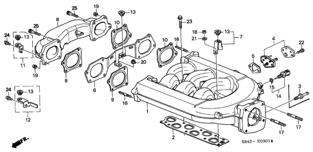 1998 Honda Accord Intake Manifold (V6) Diagram