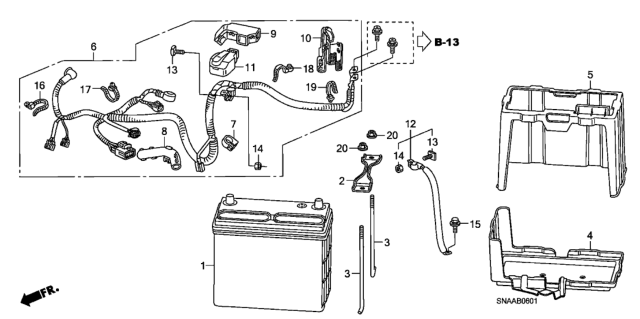 2009 Honda Civic Battery (2.0L) Diagram