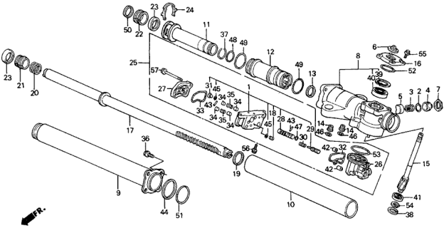 1988 Honda Civic P.S. Gear Box Components Diagram