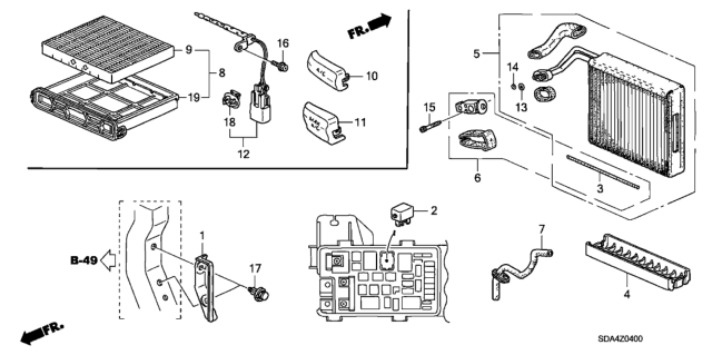 2005 Honda Accord Knob, Air Conditioner Diagram for 80411-SDA-A01