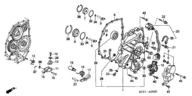 2006 Honda Element AT Left Side Cover Diagram