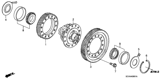 2010 Honda Element AT Differential Diagram