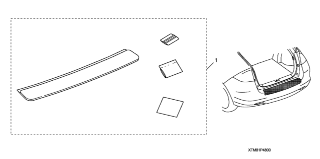 2013 Honda Insight REAR BUMPER APPLIQUE Diagram for 08P48-TM8-103