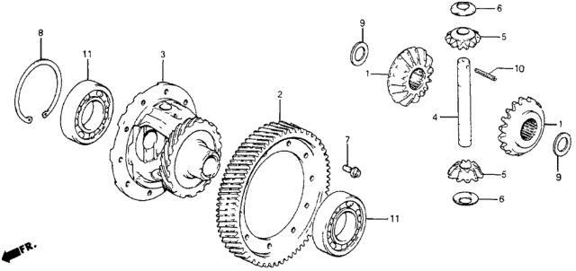 1987 Honda CRX Gear, Final Driven Diagram for 41233-PE6-E00