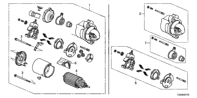 2014 Honda Accord 4 Door EX KA 6MT Starter Motor (Mitsuba) (L4) Diagram