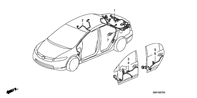 2009 Honda Civic Wire Harness, RR. Diagram for 32108-SNF-A00