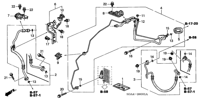 2003 Honda Accord A/C Hoses - Pipes Diagram