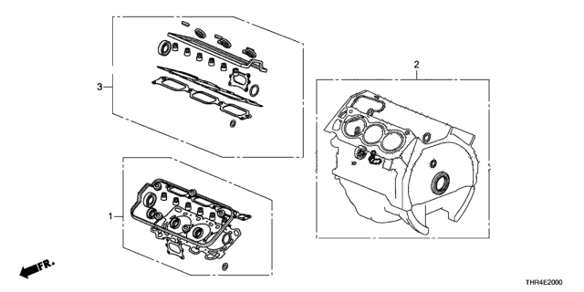 2020 Honda Odyssey Gasket Kit, Rear Cylinder Head Diagram for 06120-5MR-A01