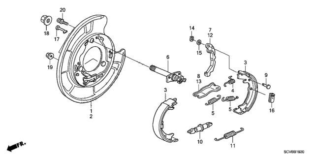 2011 Honda Element Parking Brake Shoe Diagram