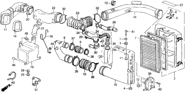 1986 Honda Accord Tube B, Connecting Diagram for 17227-PH3-000