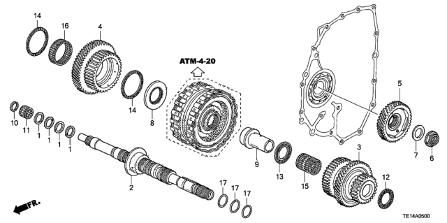 2012 Honda Accord 2 Door EX KA 5AT AT Mainshaft (L4) Diagram