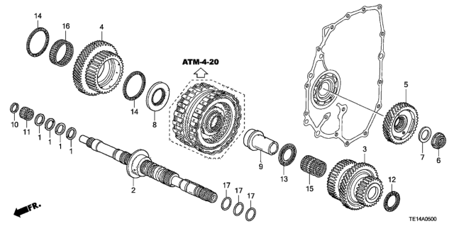 2012 Honda Accord AT Mainshaft (L4) Diagram