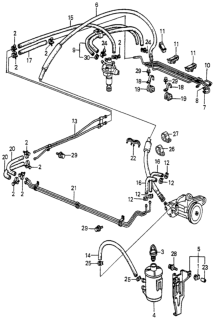 1985 Honda Accord Tube D, Power Steering Oil Diagram for 53734-SA5-953