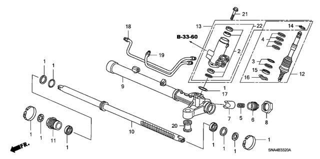 2006 Honda Civic Housing Sub-Assy., Steering Rack Diagram for 53608-SNA-A01