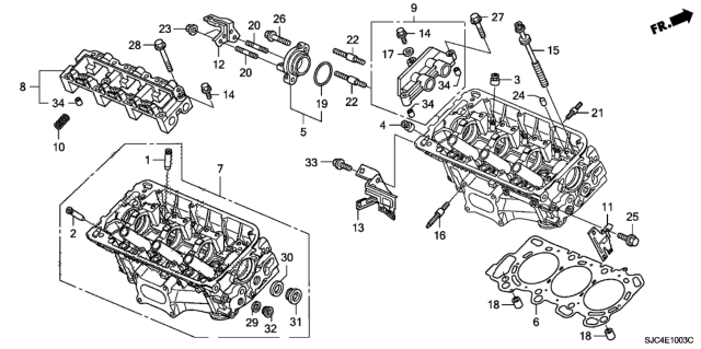 2009 Honda Ridgeline Bolt, Sealing (10MM) Diagram for 90004-PE2-005