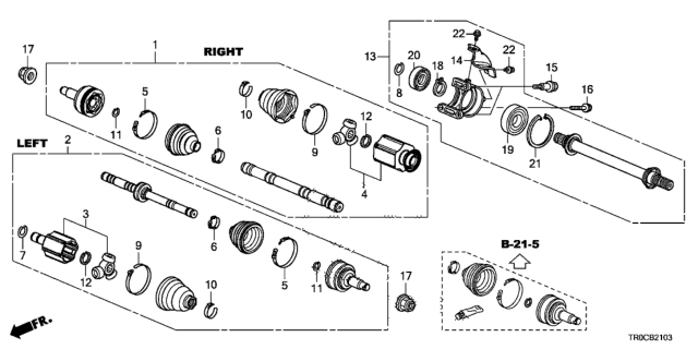 2014 Honda Civic Driveshaft - Half Shaft (2.4L) Diagram