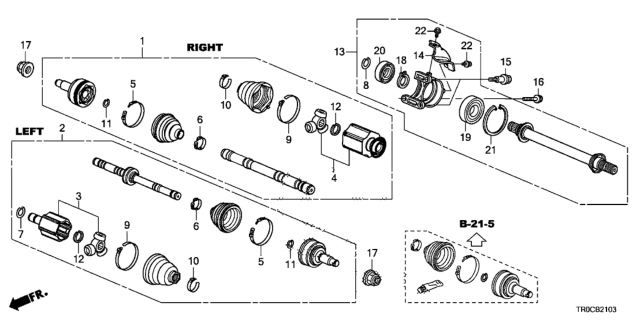 2015 Honda Civic Driveshaft - Half Shaft (2.4L) Diagram