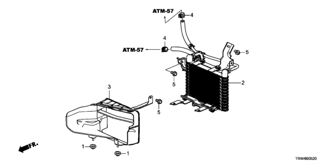 2019 Honda Clarity Plug-In Hybrid Cooler Assembly (Atf) Diagram for 25500-5WL-A02