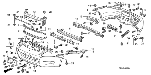 2001 Honda S2000 Bumpers Diagram