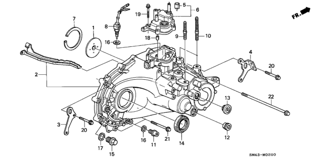 1993 Honda Accord 4 Door EX KA 5MT MT Transmission Housing Diagram