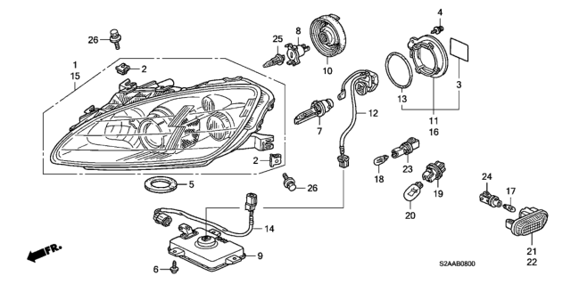 2009 Honda S2000 Headlight Diagram