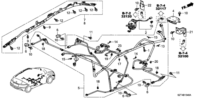 2012 Honda CR-Z SRS Unit Diagram