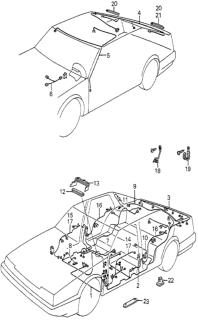 1985 Honda Accord Wire Harness, Heater Diagram for 32157-SC6-673