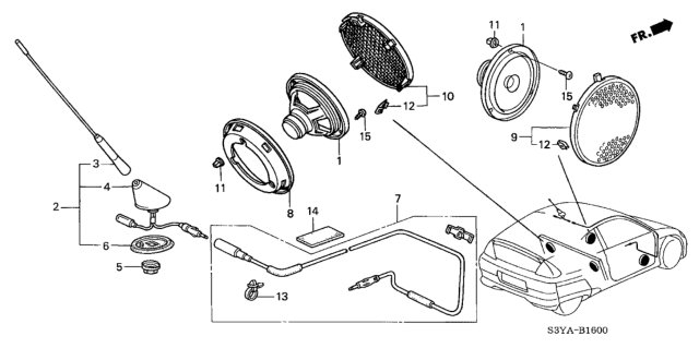 2006 Honda Insight Mast Assembly Diagram for 39151-S50-J01