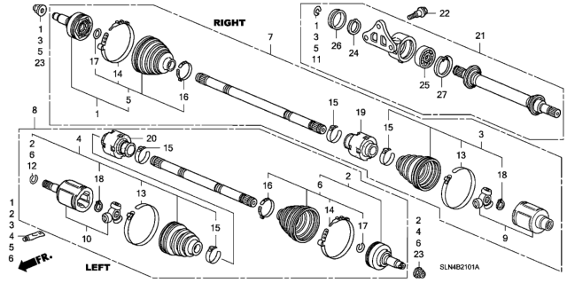 2007 Honda Fit Damper, Dynamic Diagram for 44351-SLN-L01