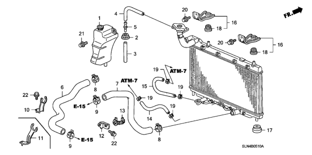 2007 Honda Fit Clamp, Water Hose Diagram for 19519-PYD-015
