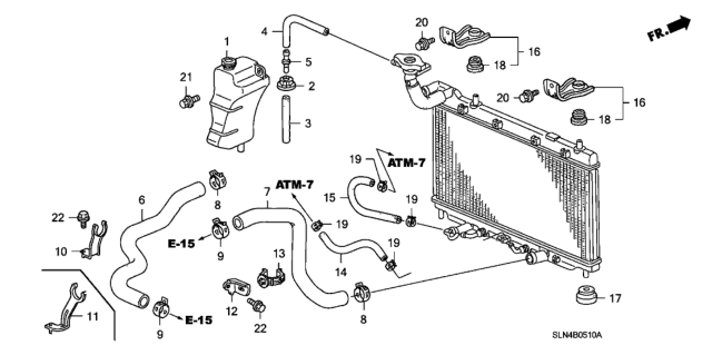 2007 Honda Fit Hose (225MM) (ATf) Diagram for 25212-P2A-305