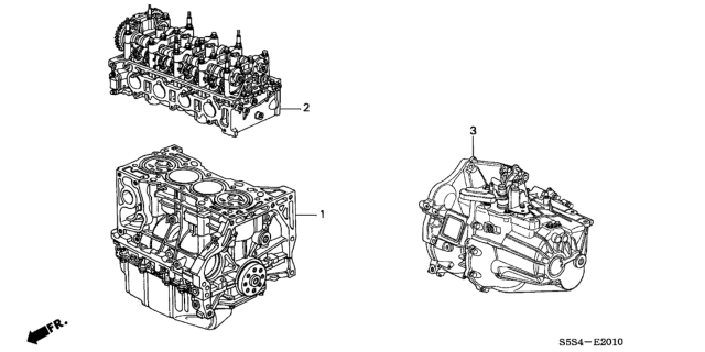 2005 Honda Civic Cylinder Head Assembly Diagram for 10003-PNF-A02
