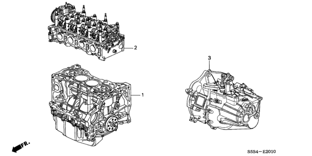 2005 Honda Civic Engine Assy. - Transmission Assy. Diagram