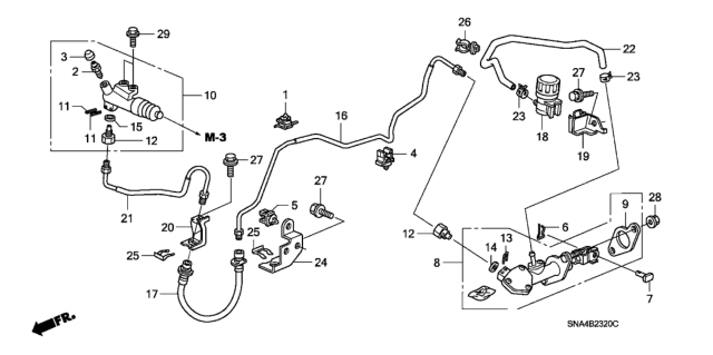 2007 Honda Civic Clutch Master Cylinder (1.8L) Diagram