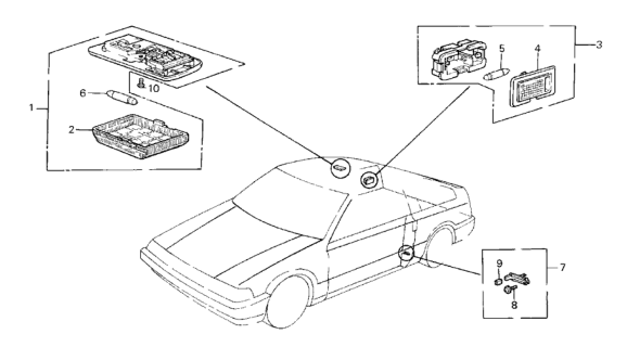 1985 Honda CRX Interior Light Diagram
