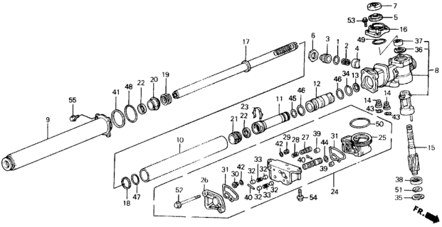 1989 Honda Prelude Rack, Steering (Driver Side) Diagram for 53626-SF1-A51