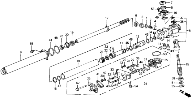 1988 Honda Prelude P.S. Gear Box Components (Exc. 4WS) Diagram