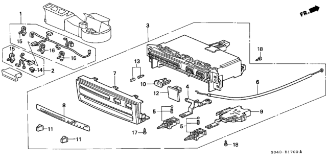 1996 Honda Civic Lever Diagram for 79512-S04-003