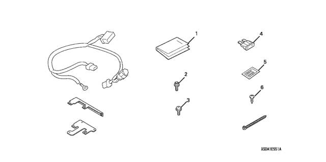 2007 Honda Accord Attachment Kit, Security Kit Diagram for 08E55-SDA-100A