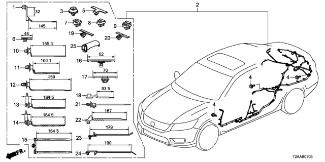 2017 Honda Accord Wire Harness, L. Side Diagram for 32160-T2A-A33