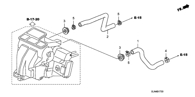 2008 Honda Fit 5 Door BASE KA 5MT Water Hose Diagram